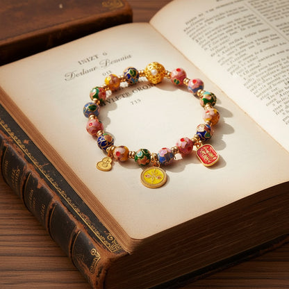 $9.99 LIMITED TIME OFFER Feng Shui Cloisonné Prosperity Bracelet | Zen Ara Grove