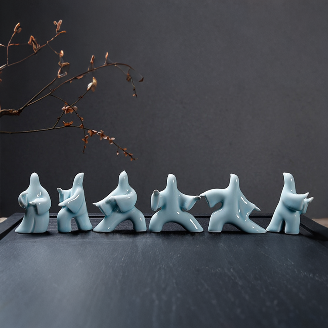 Tai Chi Celadon Figurine – Handcrafted Martial Arts Decor | Zen Ara Grove