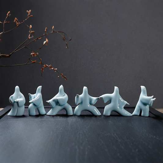 Tai Chi Celadon Figurine – Handcrafted Martial Arts Decor | Zen Ara Grove