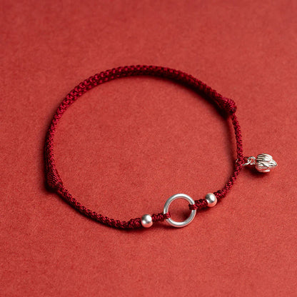 Adjustable Red Cord Bracelet or Anklet with Symbolic Charms — Good Wishes