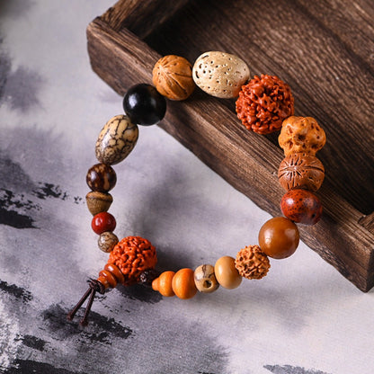 Multi-Gem Bodhi Seed Prayer Bead Bracelet