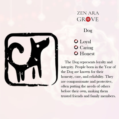 Juniper Wood Zodiac Dog Sculpture – Symbol of Loyalty and Prosperity | Zen Ara Grove