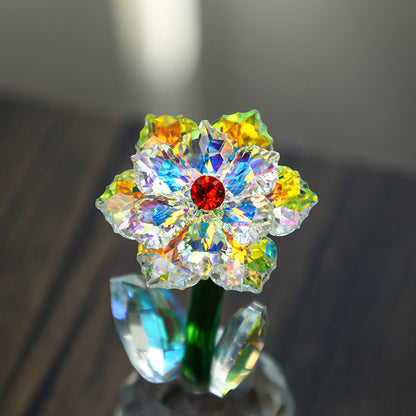 Crystal Glass Sunflower – Blooming with Rainbow Light and Endless Warmth | Zen Ara Grove