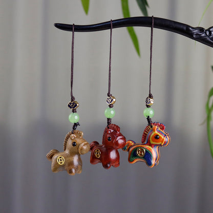 Handcrafted Wooden Horse Keychain –Luck & Protection | Zen Ara Grove