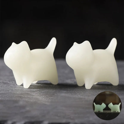 2Pcs Mini Cute Cat Glowstone Luminous Lucky Cat Energy Decoration | Zen Ara Grove
