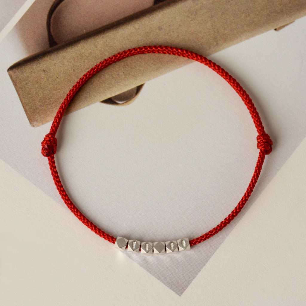 Lucky Red String with Silver Accents – Wear as Bracelet or Anklet | Zen Ara Grove