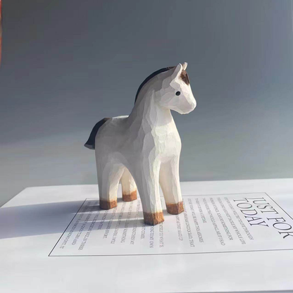 Hand-Carved Wooden Horse Figurine – Timeless Craft and Rustic Charm | Zen Ara Grove