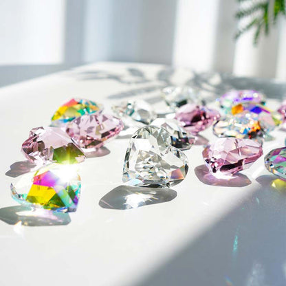 Pink Crystal Glass Heart Pendant – A Shimmering Symbol of All Love | Zen Ara Grove