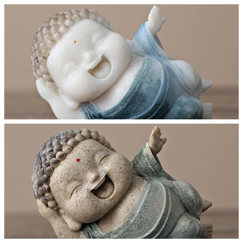 Lying Buddha Novice Statue – Essence of Contentment and Harmony | Zen Ara Grove