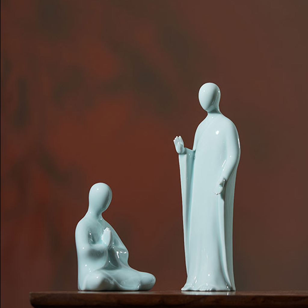 Handcrafted Ceramic Faceless Buddha Mudra Figurines – Embodying Zen Wisdom & Peace | Zen Ara Grove