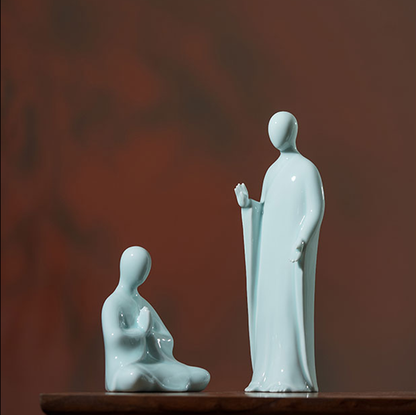 Handcrafted Ceramic Faceless Buddha Mudra Figurines – Embodying Zen Wisdom & Peace | Zen Ara Grove