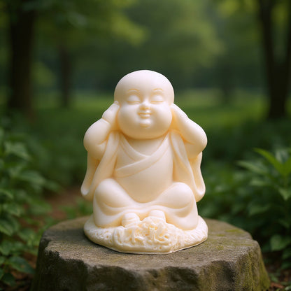 Hand-Carved Tagua Nut "The Three Little Zen Monks" Figurines | Zen Ara Grove