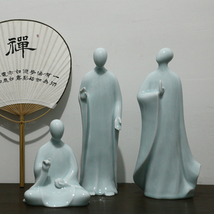 Handcrafted Ceramic Faceless Buddha Mudra Figurines – Embodying Zen Wisdom & Peace | Zen Ara Grove