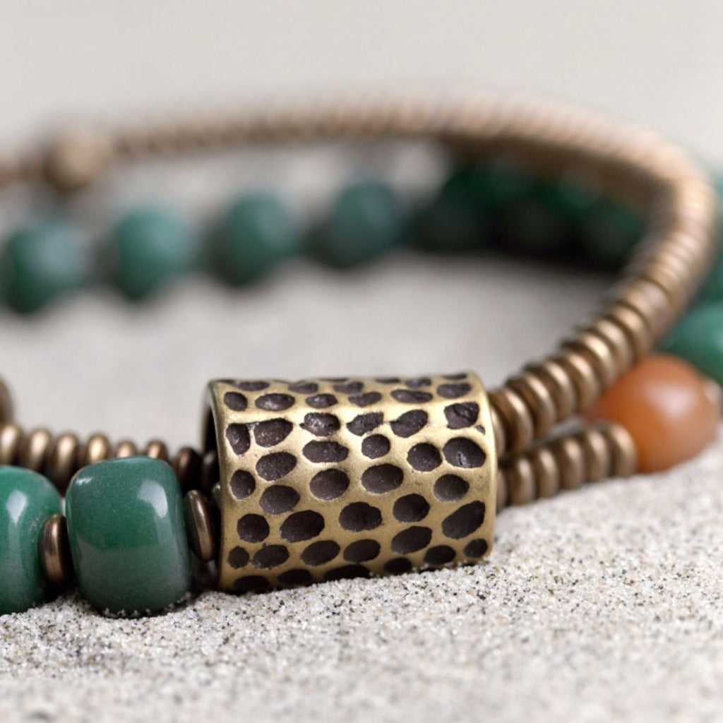 Vintage Ethnic Green Bodhi Root Bracelet | Zen Ara Grove