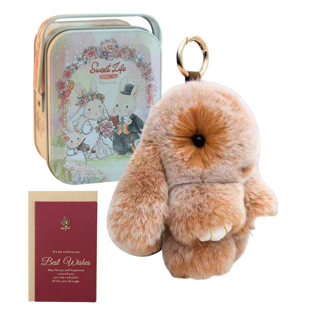 Fluffy Bunny Keychain – Symbol of Warm Blessing | Zen Ara Grove