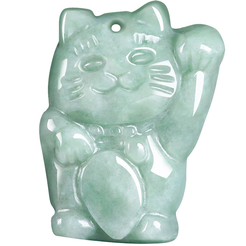 Lucky Cat Jade Abundance Necklace Pendant | Zen Ara Grove