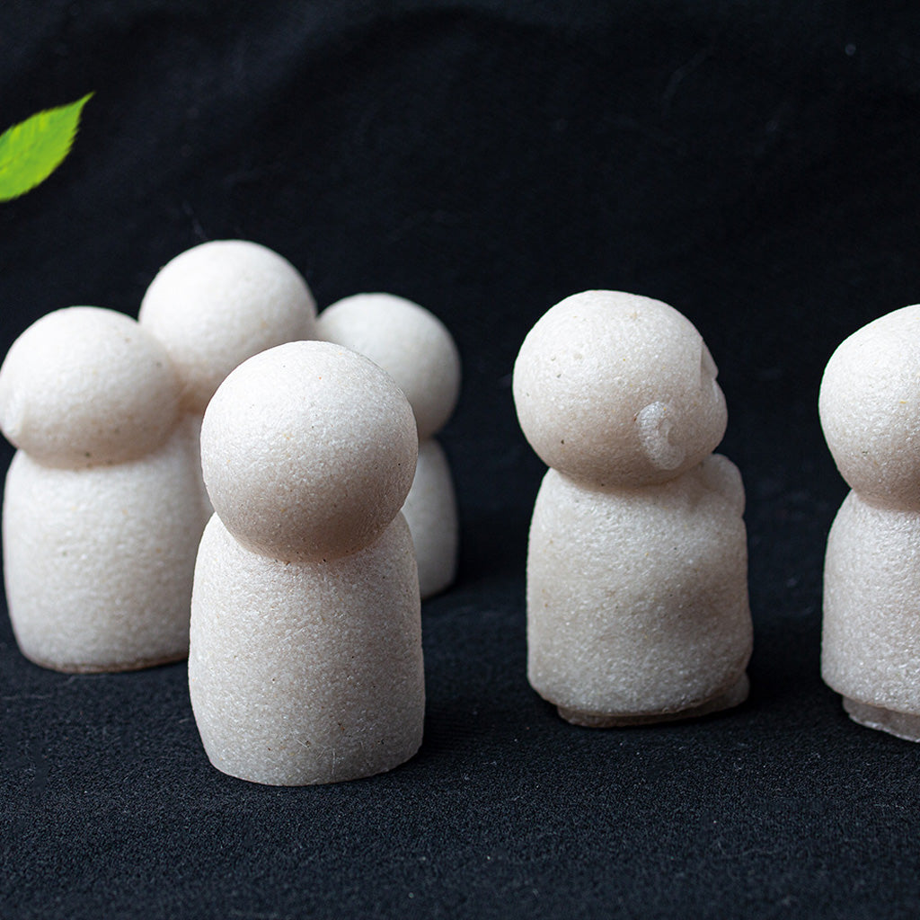 Quartz Buddha Figurine Set · Symbols of Guidance, Protection & Compassion | Zen Ara Grove