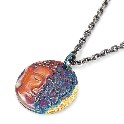 99 Silver Half Demon Half Buddha Pendant – Embrace Your Duality | Zen Ara Grove