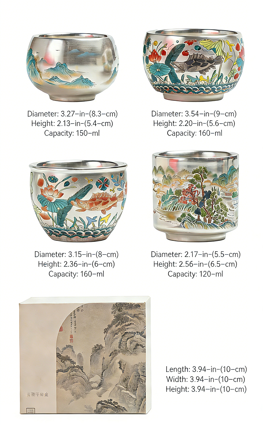 999 Silver Tea Cup – Emblem of Serenity & Blessing – Fine Hammered Finish | Zen Ara Grove