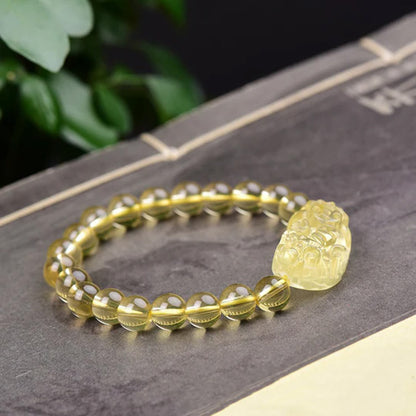 Citrine Pixiu Bracelet – Wealth & Protection | Zen Ara Grove