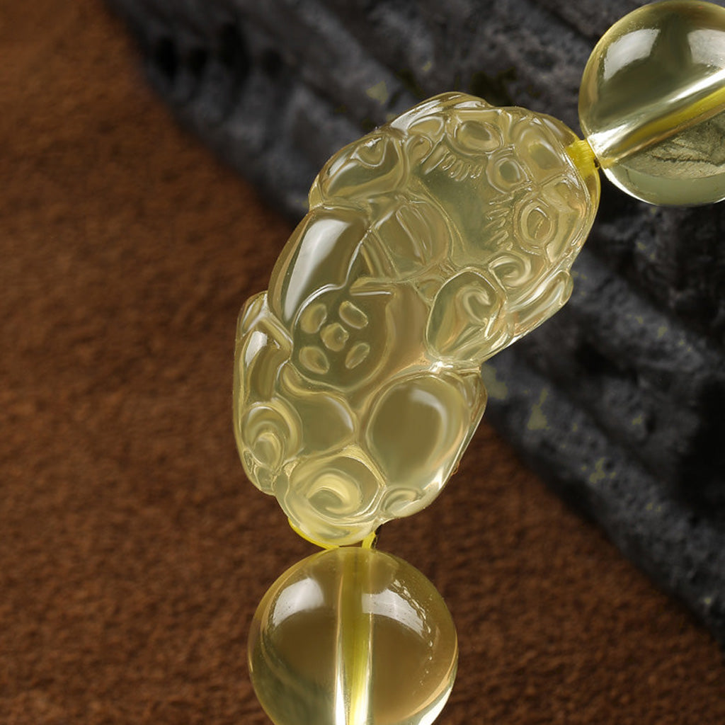 Citrine Pixiu Bracelet – Wealth & Protection | Zen Ara Grove