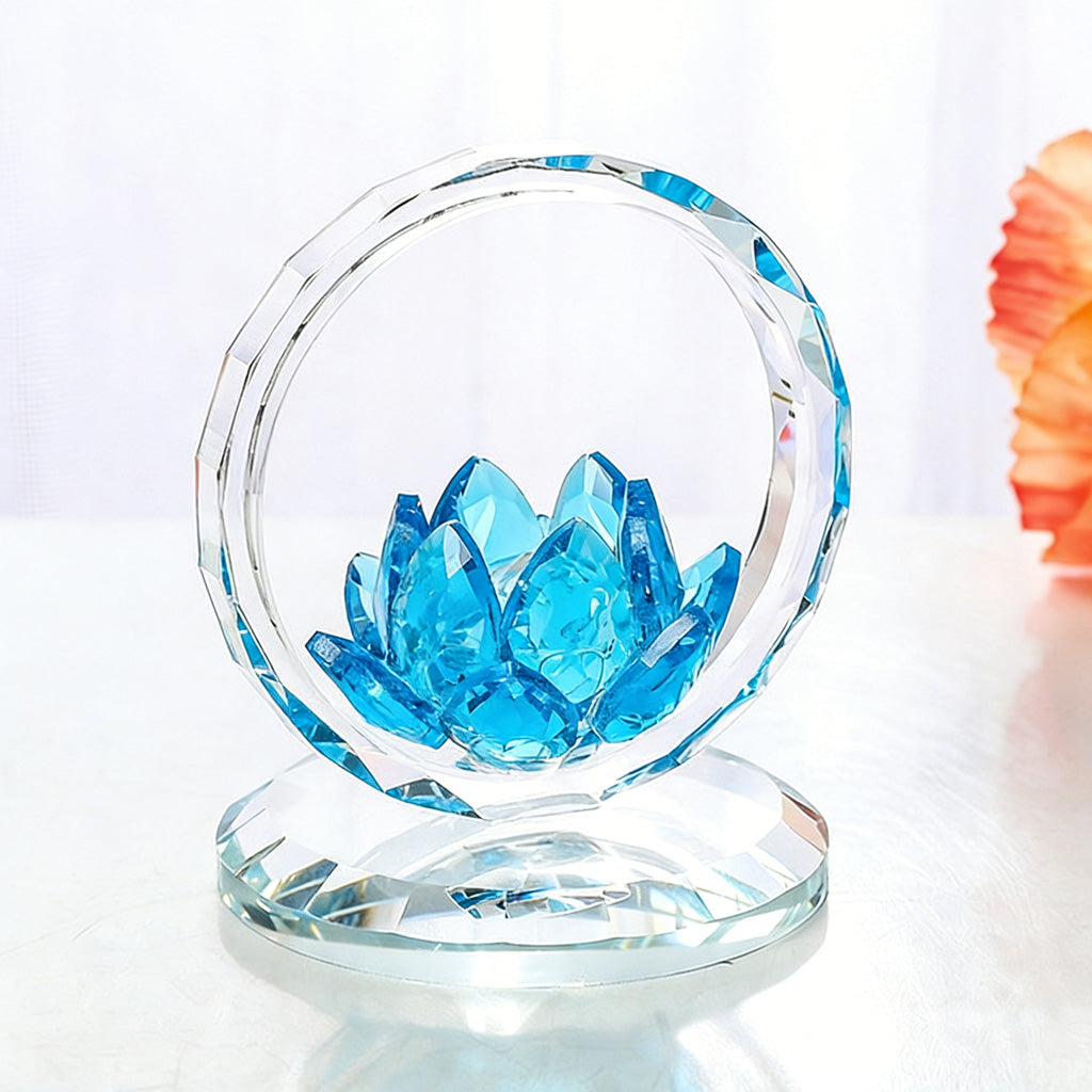 Multicolor Glass Lotus Ornament – Blooming with Light and Serenity | Zen Ara Grove