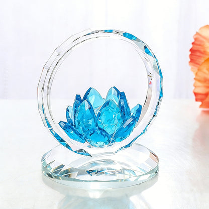 Multicolor Glass Lotus Ornament – Blooming with Light and Serenity | Zen Ara Grove