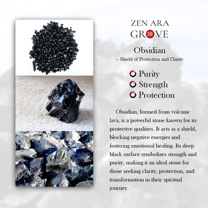 Handmade Adjustable Cord – Volcanic Stone & Polished Obsidian, Galaxy Style | Zen Ara Grove