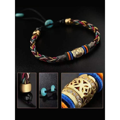 Diamond Knot Five-Color Rope Bracelet – Symbol of Harmony and Good Fortune | Zen Ara Grove