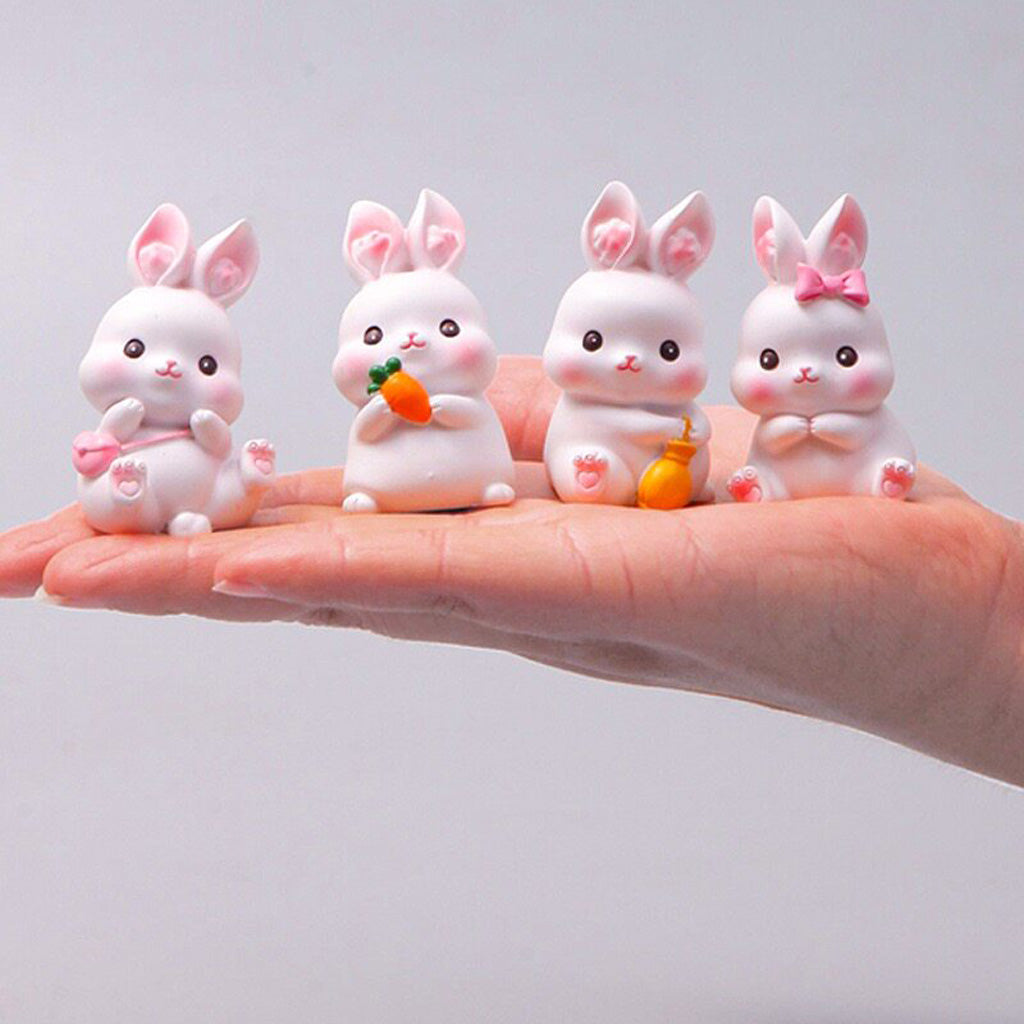 Easter Kawaii Bunny Figurine Set – Symbol of Hope & Renewal | Zen Ara Grove