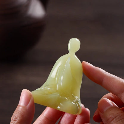 Handcrafted Jade Buddha Figurine – Minimalist Meditation Sculpture | Zen Ara Grove