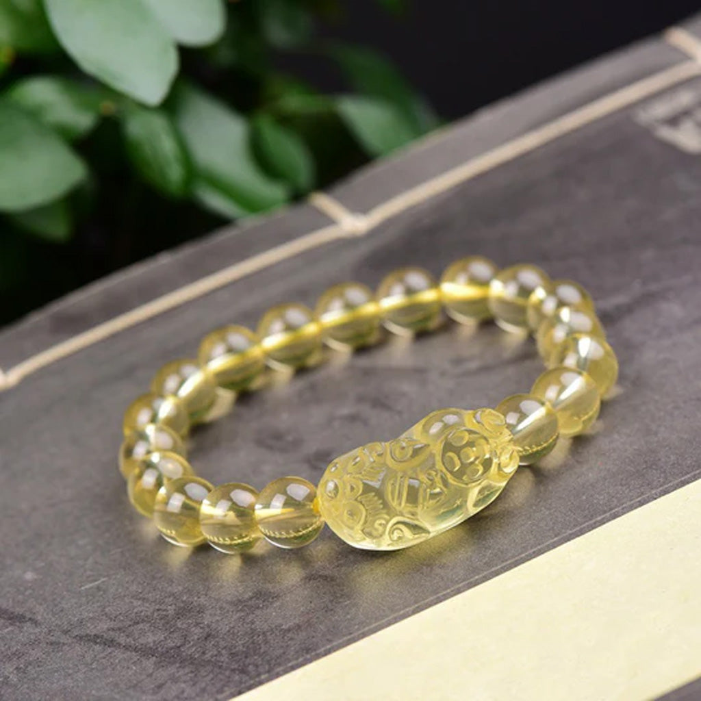 Citrine Pixiu Bracelet – Wealth & Protection | Zen Ara Grove