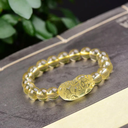 Citrine Pixiu Bracelet – Wealth & Protection | Zen Ara Grove