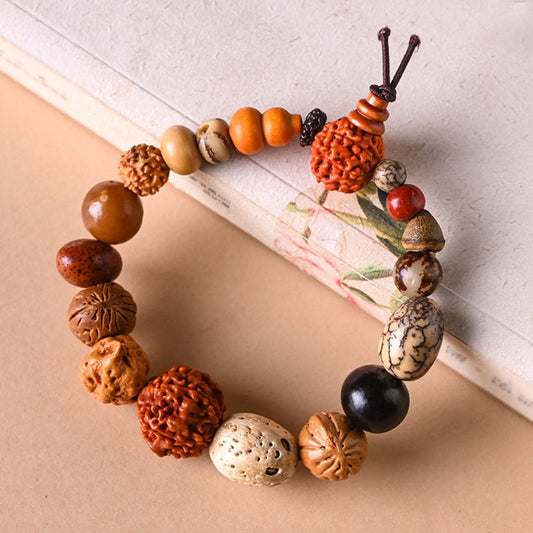 Multi-Gem Bodhi Seed Prayer Bead Bracelet