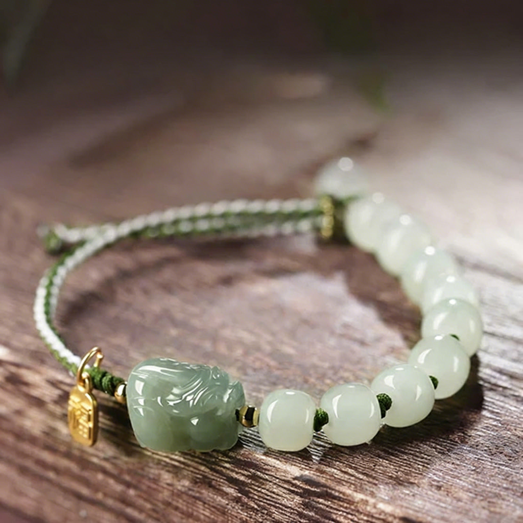Hand‑Carved Jade Pixiu Bracelet — Meaning of Prosperity| Zen Ara Grove
