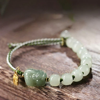 Hand‑Carved Jade Pixiu Bracelet — Meaning of Prosperity| Zen Ara Grove