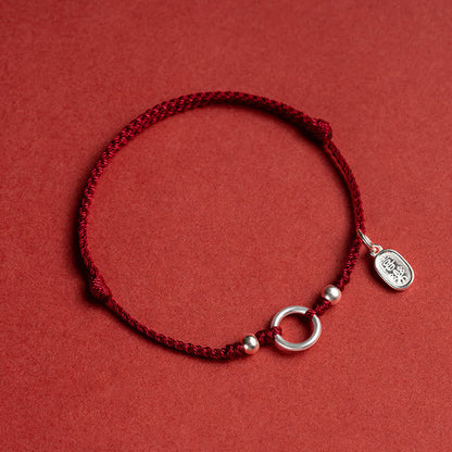 Adjustable Red Cord Bracelet or Anklet with Symbolic Charms — Good Wishes