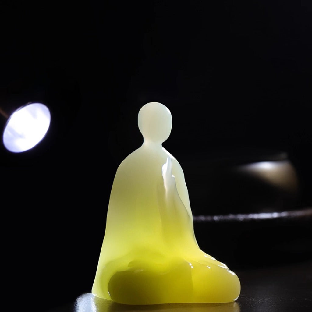 Handcrafted Jade Buddha Figurine – Minimalist Meditation Sculpture | Zen Ara Grove