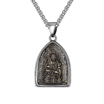 Titanium Steel Eight Buddhas Pendant｜Protection & Wisdom On-the-Go