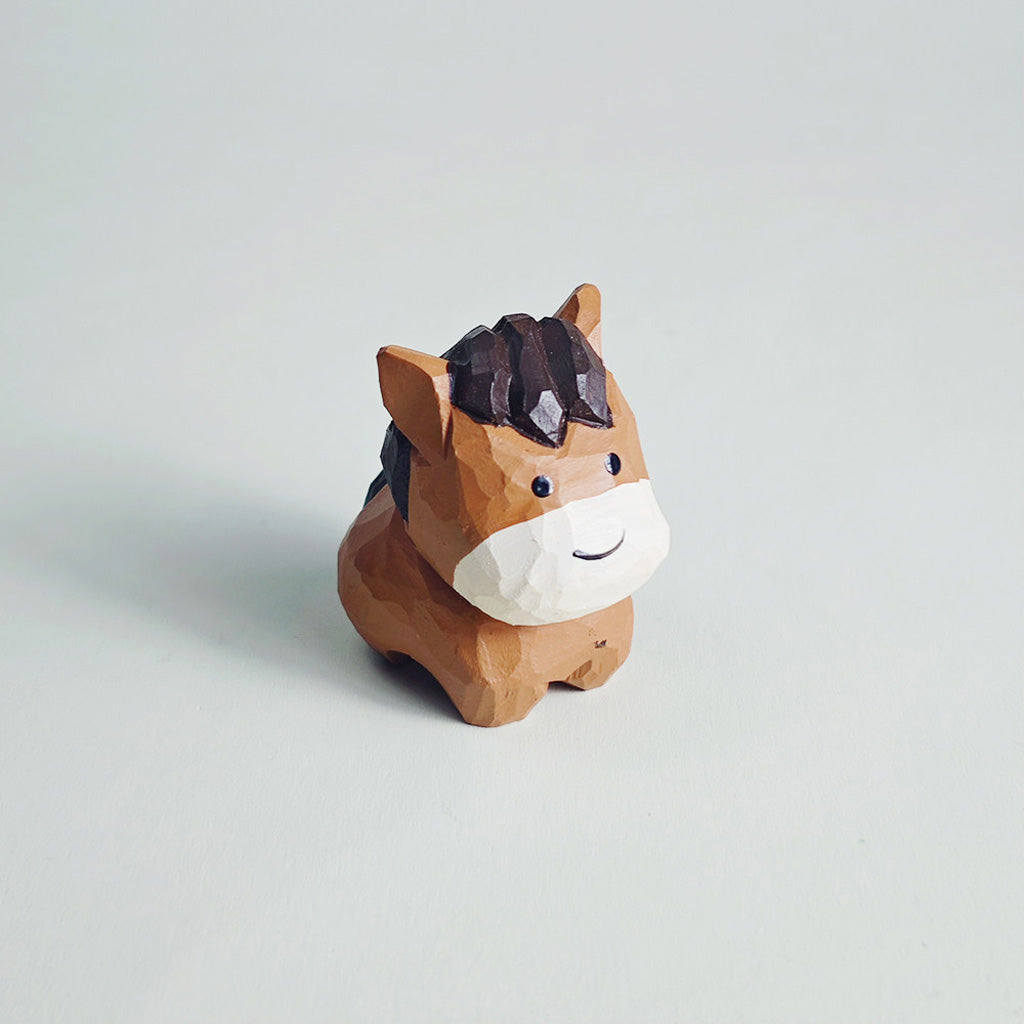 Hand-Carved Brown Wooden Horse Figurine – Rustic Charm and Timeless Craft | Zen Ara Grove