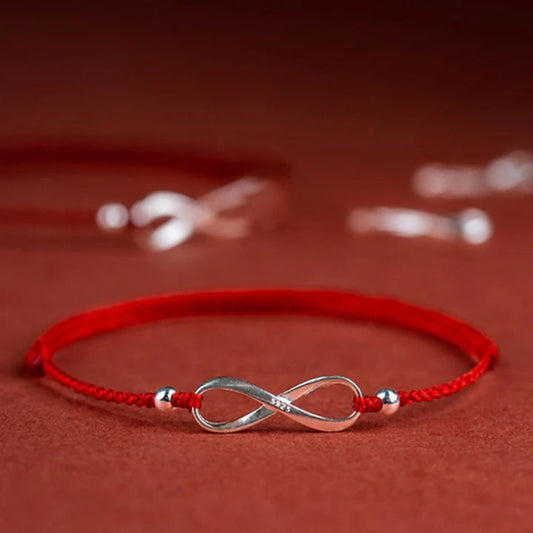 Zen S925 Silver Infinity Symbol Red Rope Bracelet | Zen Ara Grove
