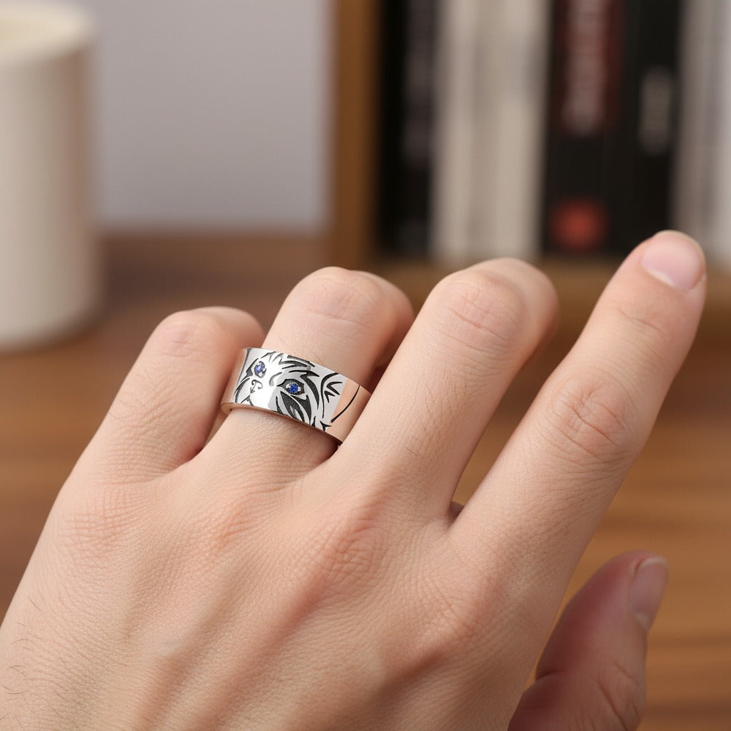 Starlit Gaze – Cat Ring with Celestial Eyes | Zen Ara Grove