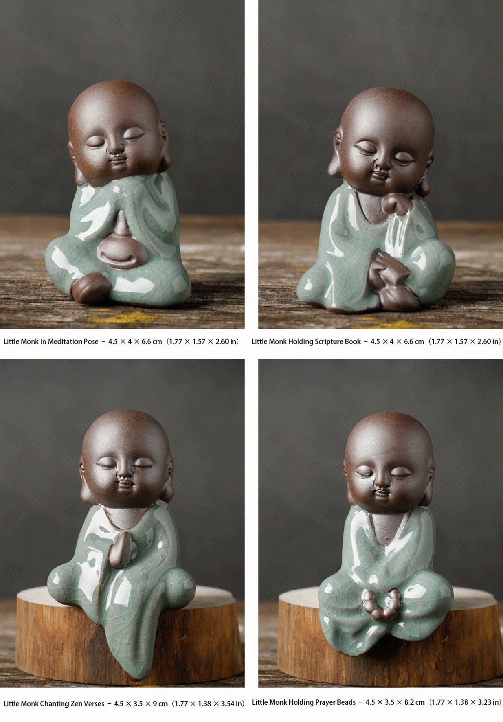 Zen Little Monk Tea Pet – Handmade Ceramic & Purple Clay Figurine for Tea Table Décor | Zen Ara Grove