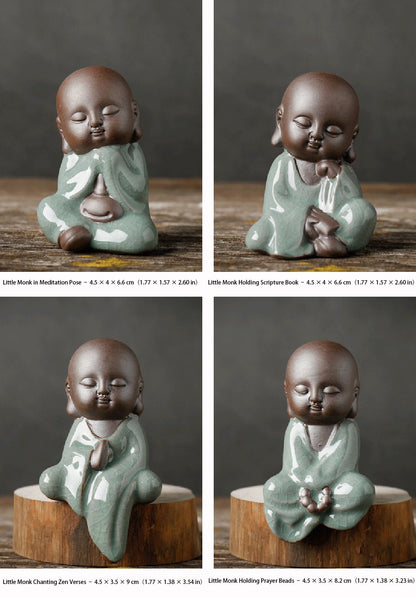 Zen Little Monk Tea Pet – Handmade Ceramic & Purple Clay Figurine for Tea Table Décor | Zen Ara Grove