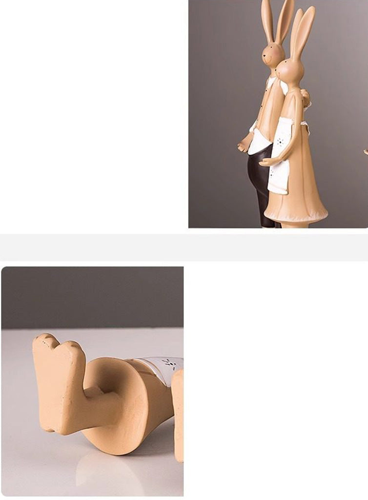 Bunny Family Figurine Set – Handcrafted Rabbits Symbolizing Love, Warmth & Togetherness | Zen Ara Grove