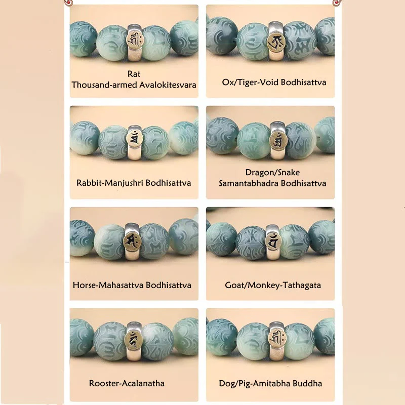 LIMITED TIME OFFER · Bodhi Seed Zodiac Buddha Bracelet — Engraved Om Mani Padme Hum | Zen Ara Grove