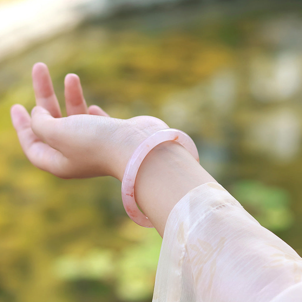 Pink Jade Bangle – Gentle Strength of Love | Zen Ara Grove