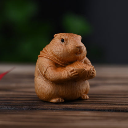 Handcrafted Marmot Desk Ornament – Premium Golden Sandalwood & Juniper Blend | Zen Ara Grove