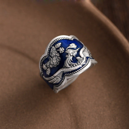 Enamel Peacock Ring  | Zen Ara Grove
