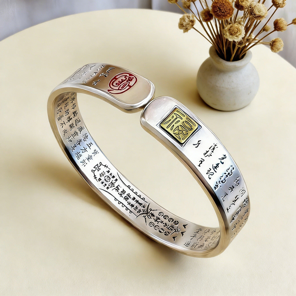 Chinese Taoist Titanium Steel Protection Bangle